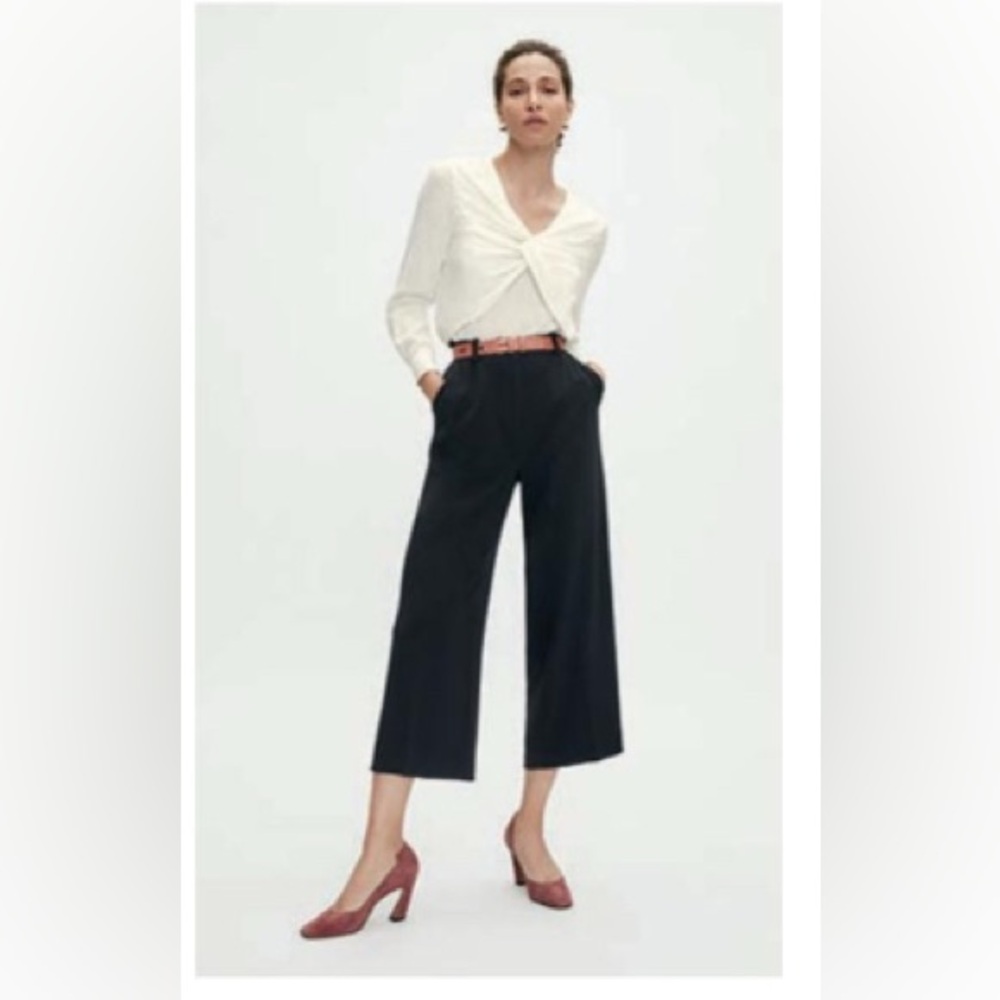 The Fold Ultimate Wool Dark Blue Culottes Size US 10